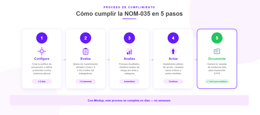 pasos para cumplir nom 035