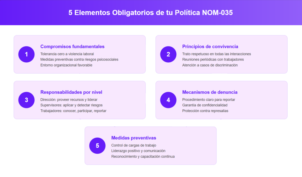 requisitos politicas prevencion nom 035